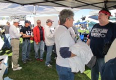 alumni and friends at the football tailgate