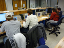 Microwave Lab students working