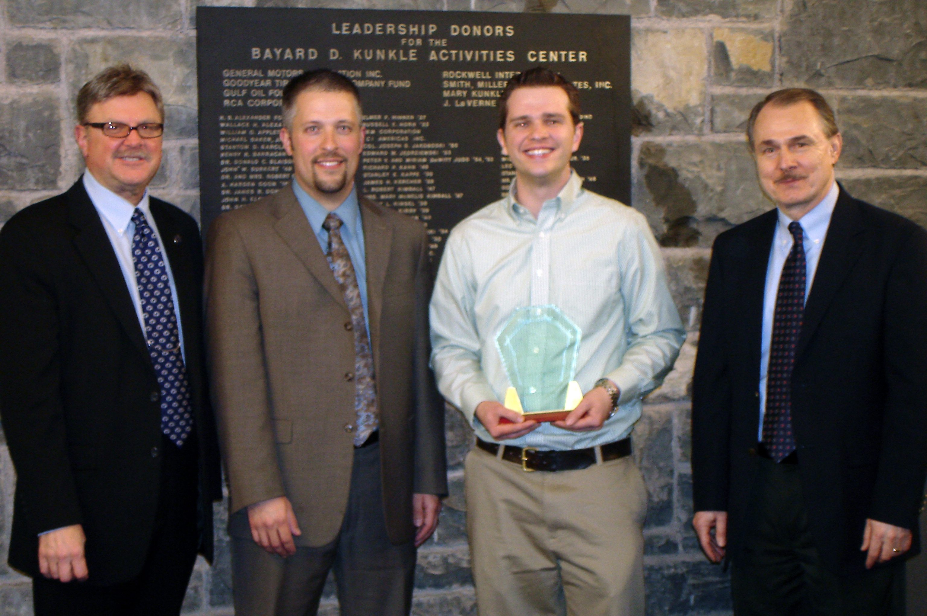 Brandon getting his award