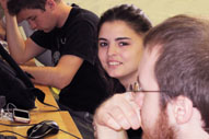 Students working in EE300