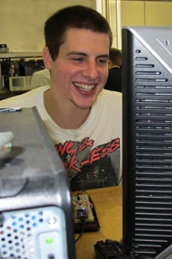 Students working in EE300